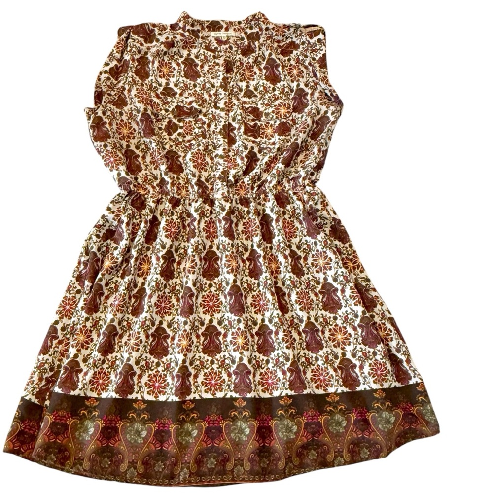 Speed Control NY Paisley Print Plus Size Elastic Waist Shoulder Tab Dress Sz-3X